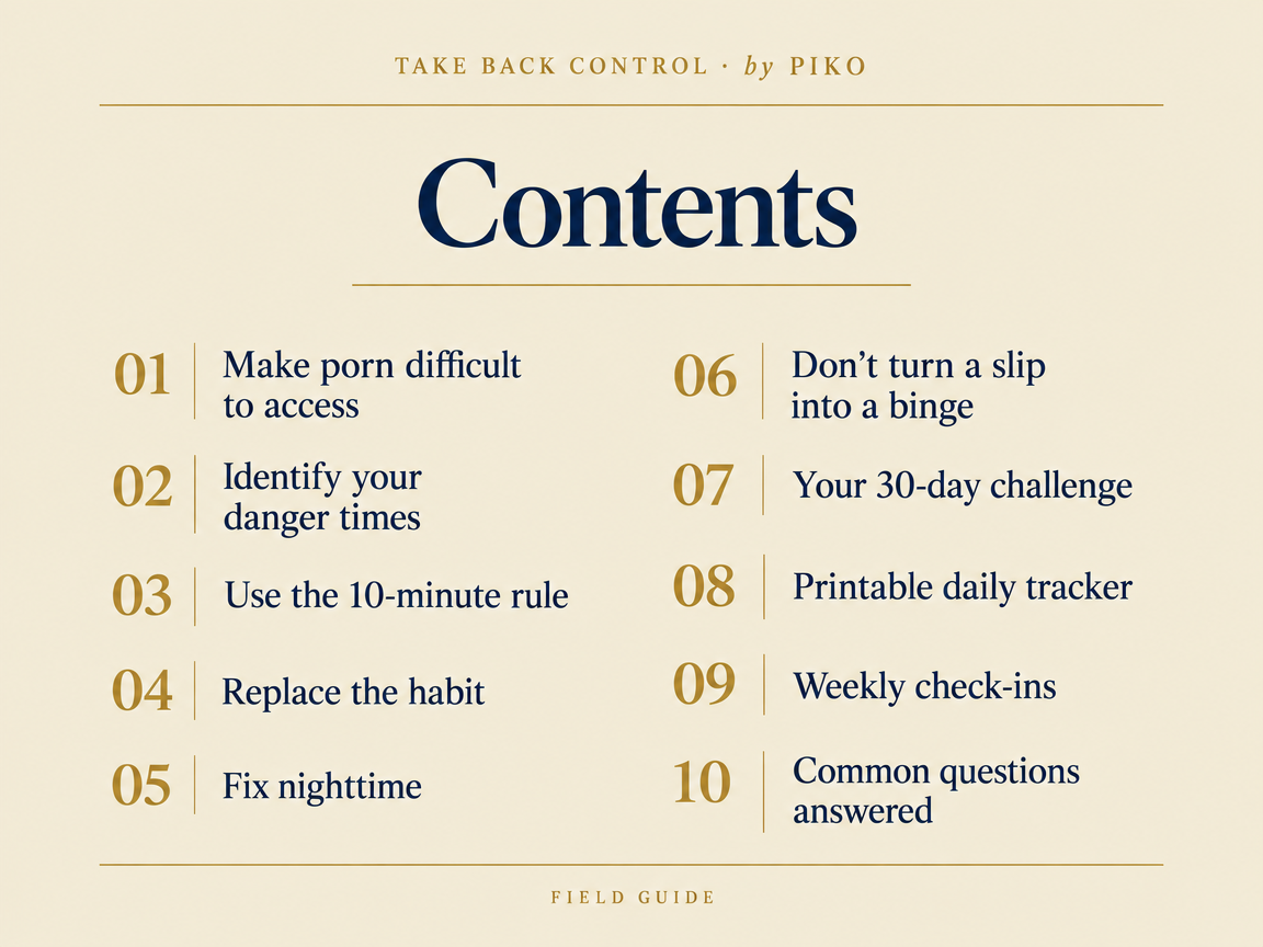 Contents page of Take Back Control, listing ten chapters